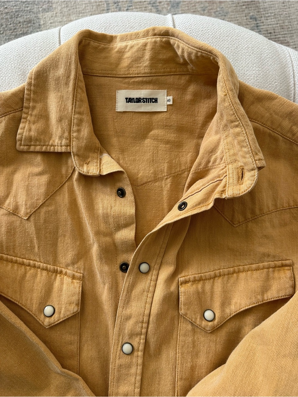 Taylor Stitch The Western Shirt in Wheat Selvage Denim